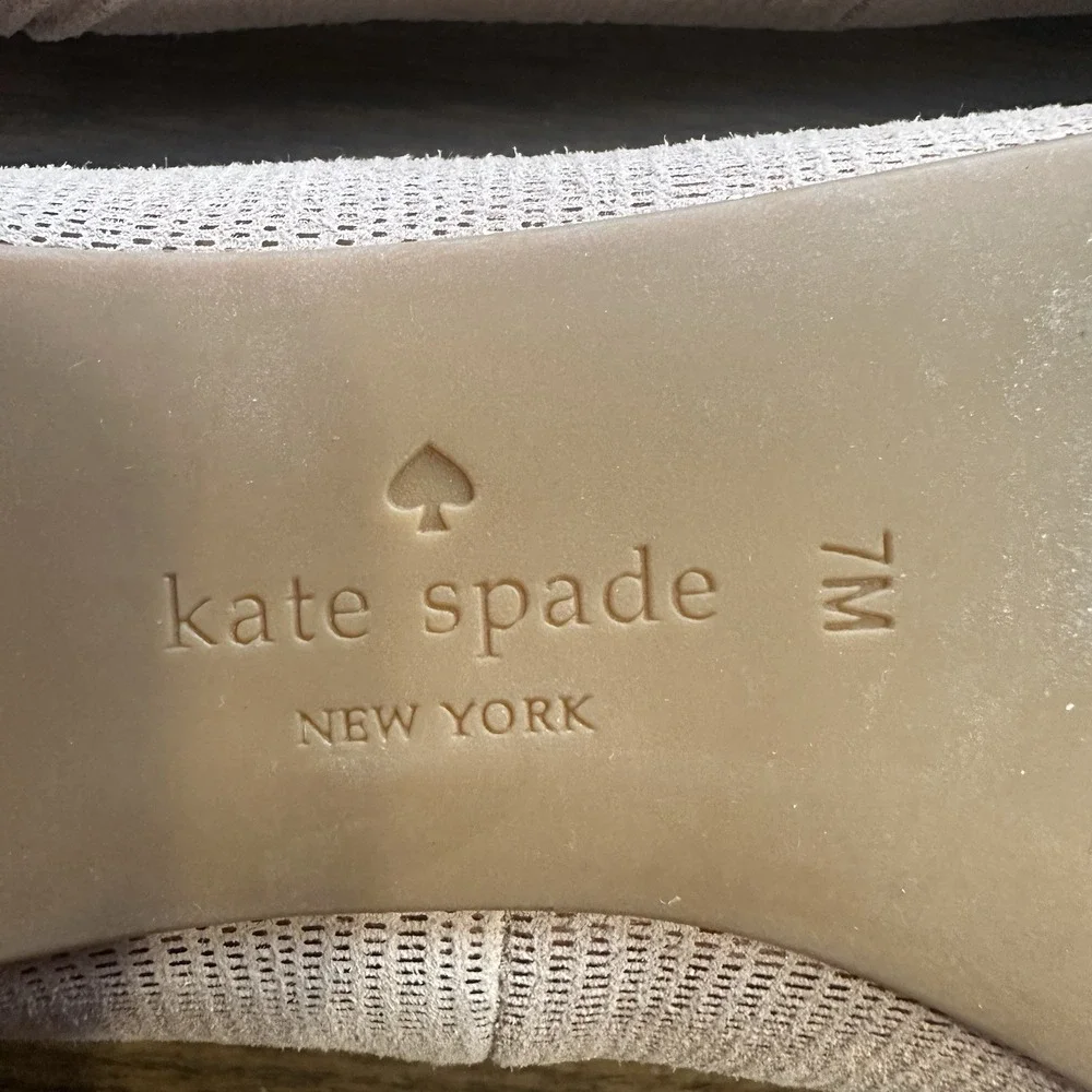 Kate Spade Flats Metallic Rose Gold Suede Leather Pointed Toe Shoes Sz 7M - Picture 6 of 11